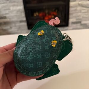 Louis Vuitton Green Monogram Frog Keychain Bag Charm Authentic Pre Owned